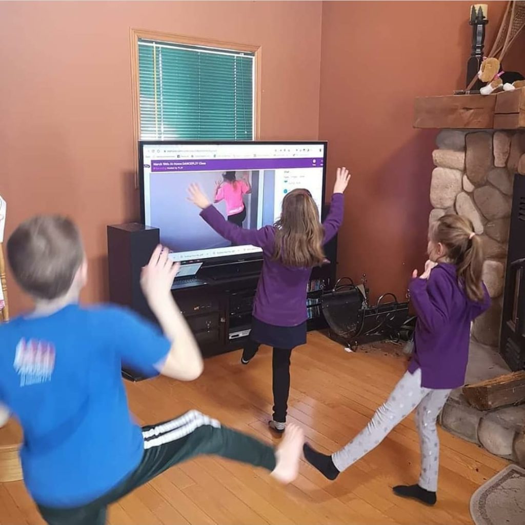 Kids Dancing at Home from a computer