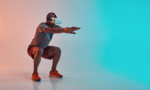 Person working out with VR set