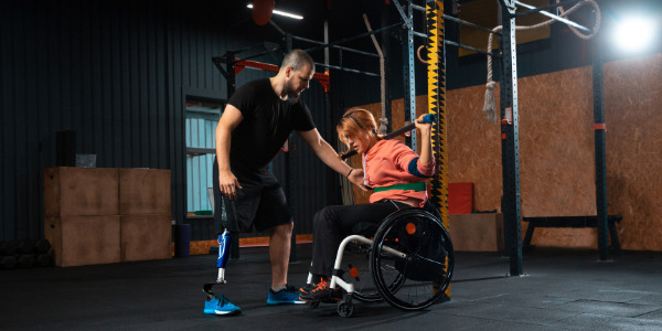 Person in wheelchair working out